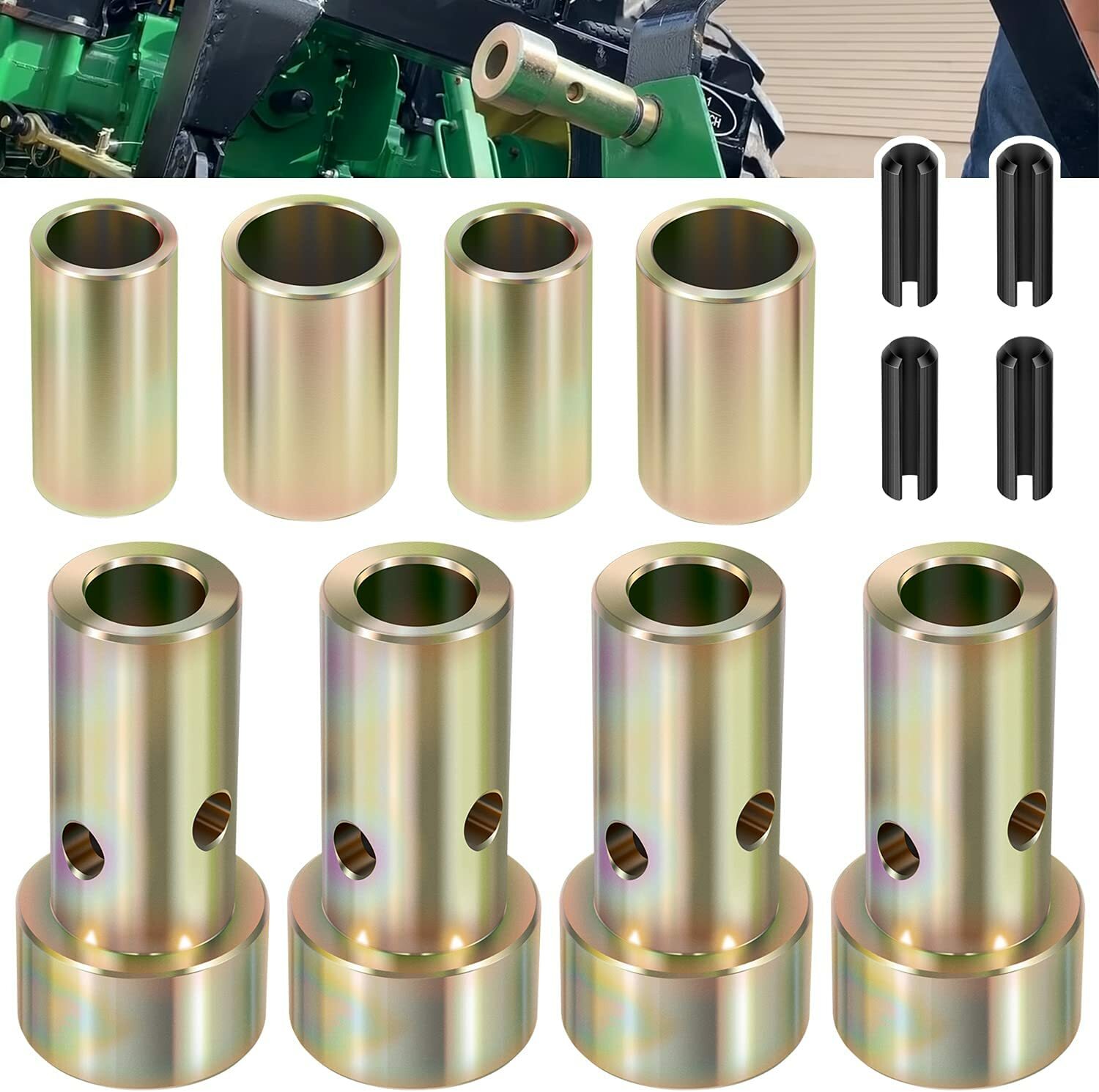 2 Pairs Cat 1 Quick Hitch Adapter Bushing Kit Fits Category 1 Tractors TK-95029