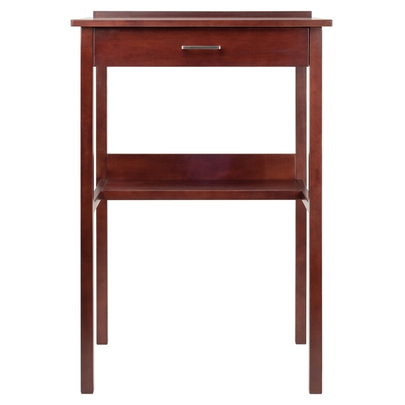 Winsome Ronald 28" Transitional Solid Wood High Writing Desk in Walnut
