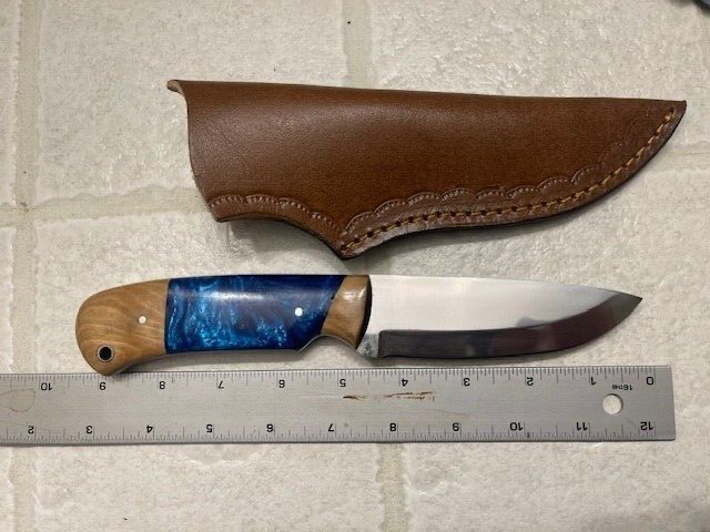 Replacement Leather knife sheath with belt attachment (Holster only)
