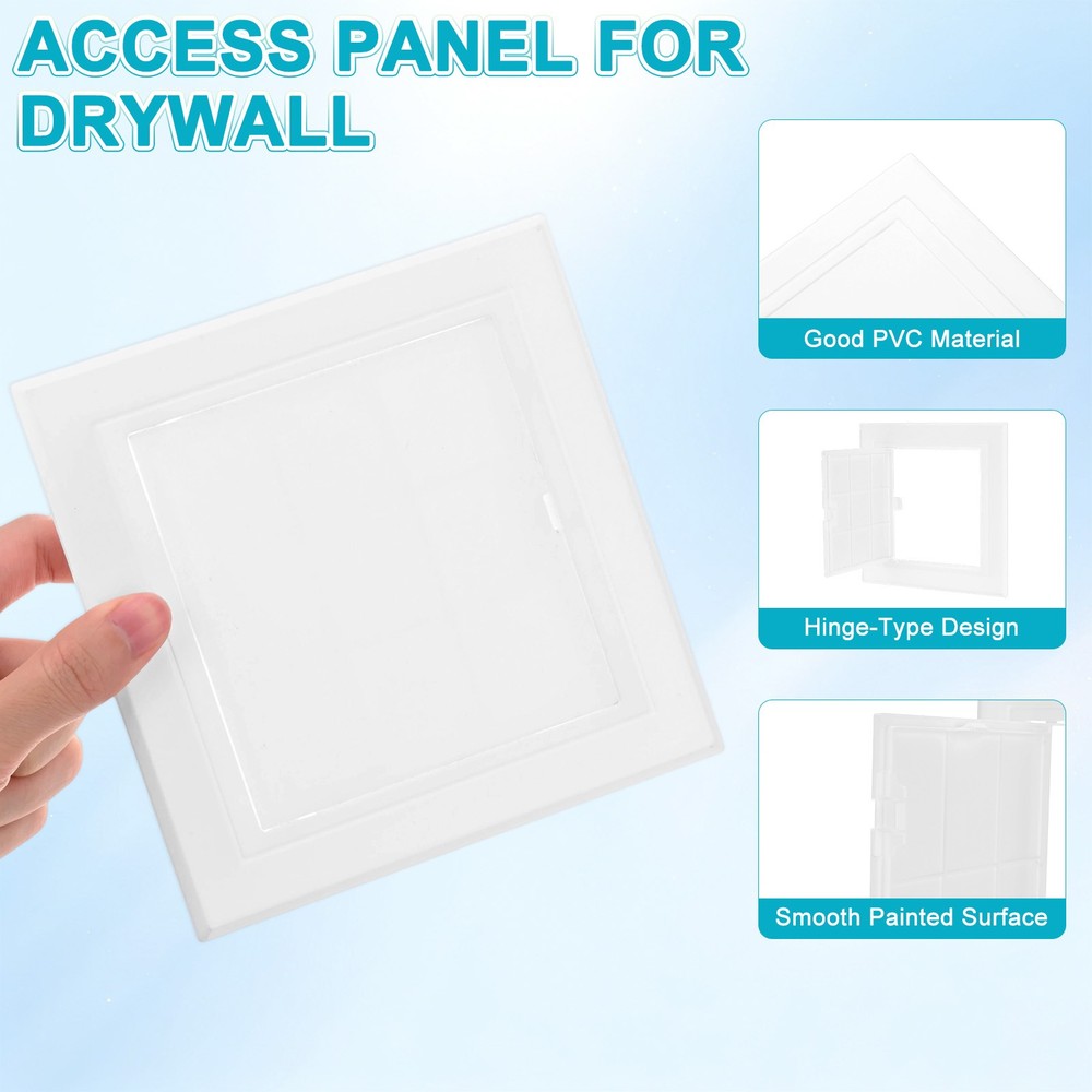 2-Pack Access Panel for Drywall, 4.9x5" Plastic Wall Hole Cover [White]