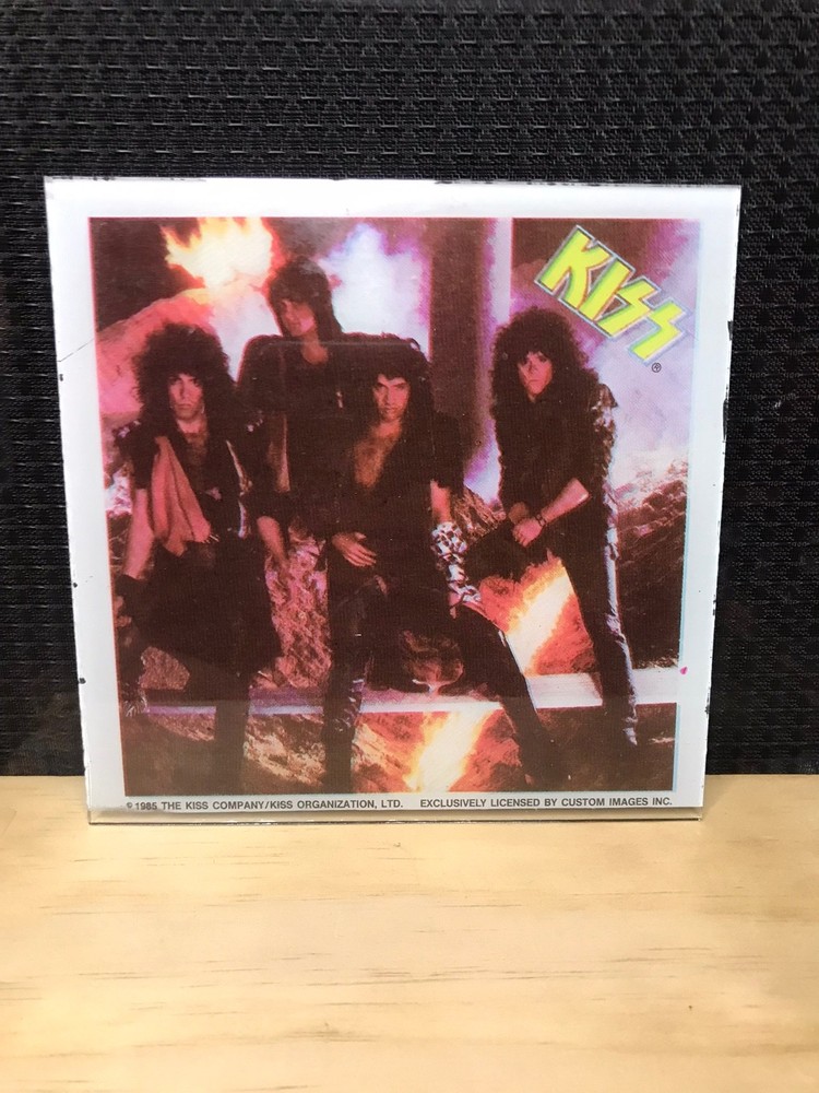 1985 Vintage KISS Unmasked Carnival Glass Photo Picture - 6” x 6” - No Frame