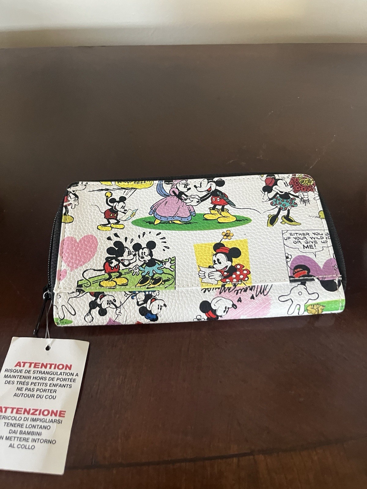 Disney Parks Retro 4 Pocket Zip Around Wallet NWT Very Nice Great Gift Item Perf