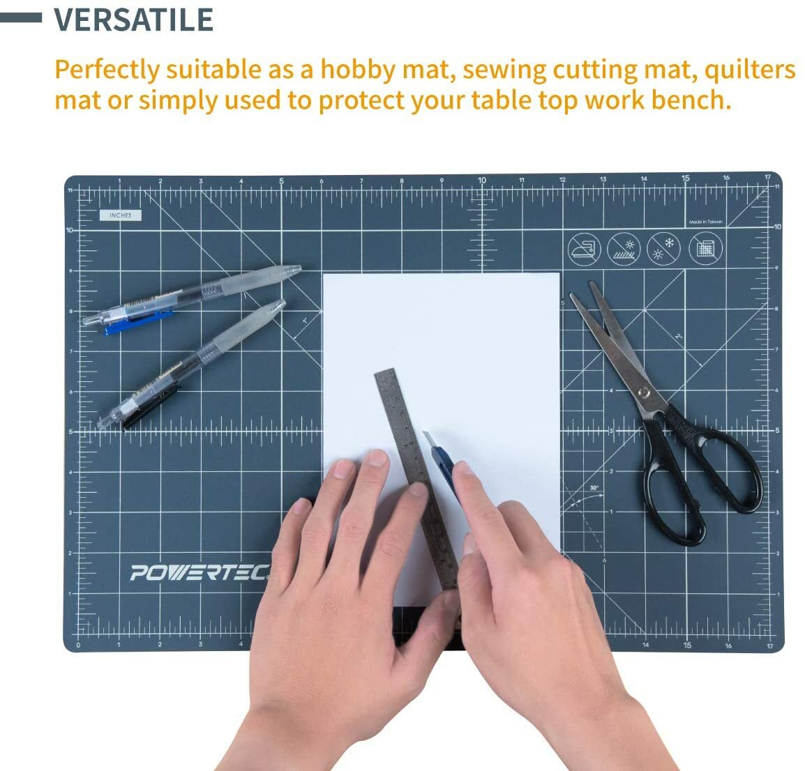 POWERTEC Cutting Mat 12" x 18" x 3 mm Triple Layered (61001)