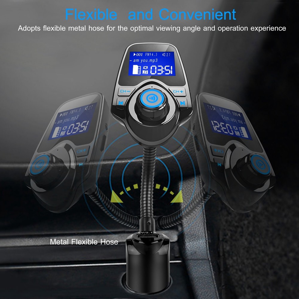 Car Kit FM Transmitter Wireless Radio Adapter USB Charger for Cell Phone