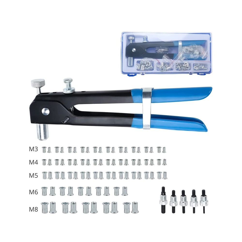 86pcs Hand Rivet Tool Nut Setter Kit, Thread Blind Riveting Tools, Wrench Nut...