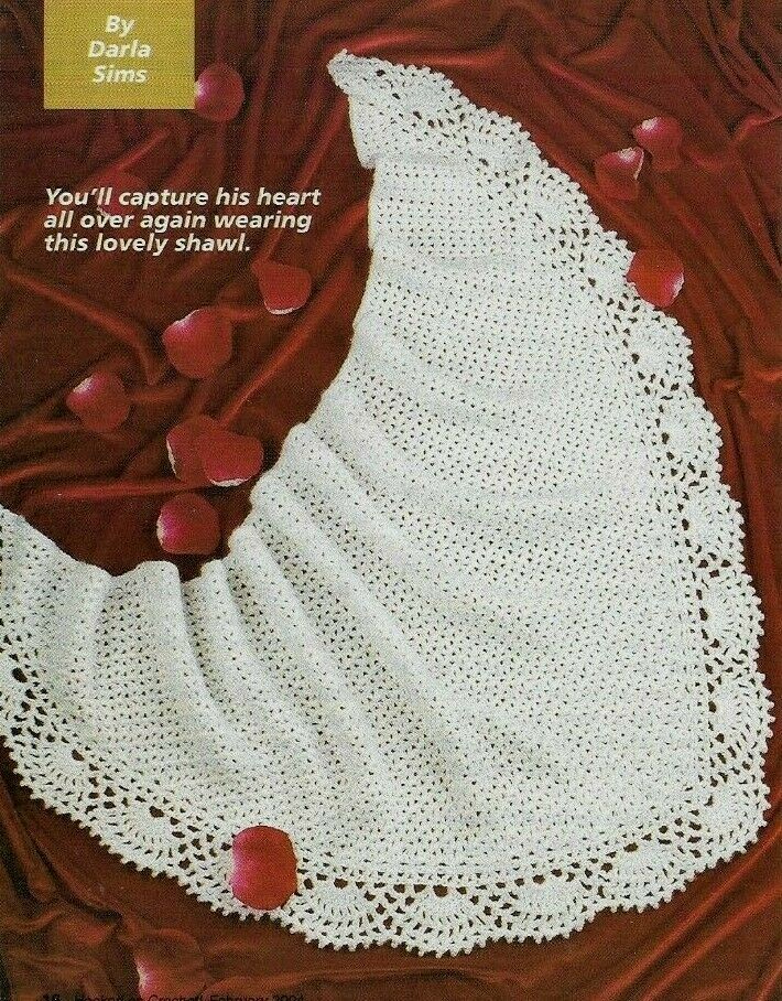 SHOULDERETTE SHAWL WRAP WOMEN'S DIGEST SIZE CROCHET PATTERN INSTRUCTIONS