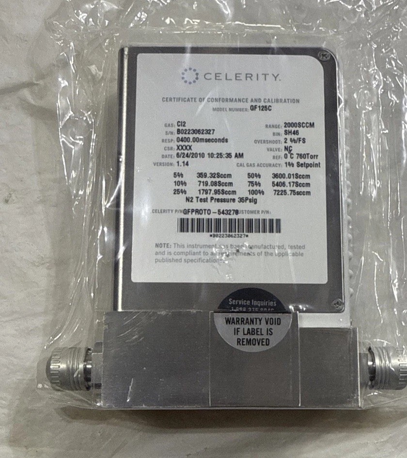 Celerity GF125 Mass Flow Controller GFCPROTO-543278 SH46 2000sccm