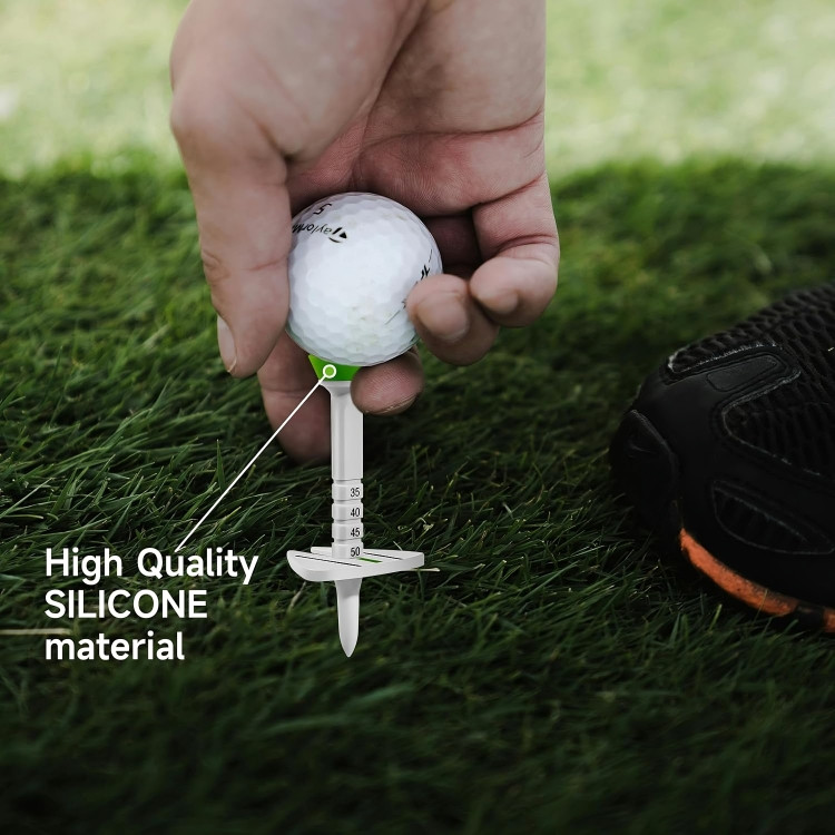 4 PCS Adjustable Golf Tee | Unbreakable Plastic | 5 Height Settings | Triangular