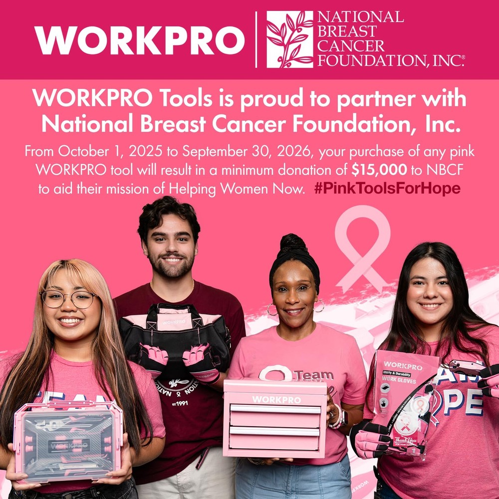 WORKPRO Pink Cordless Drill Set, 8V Impact Driver with 53PCS,