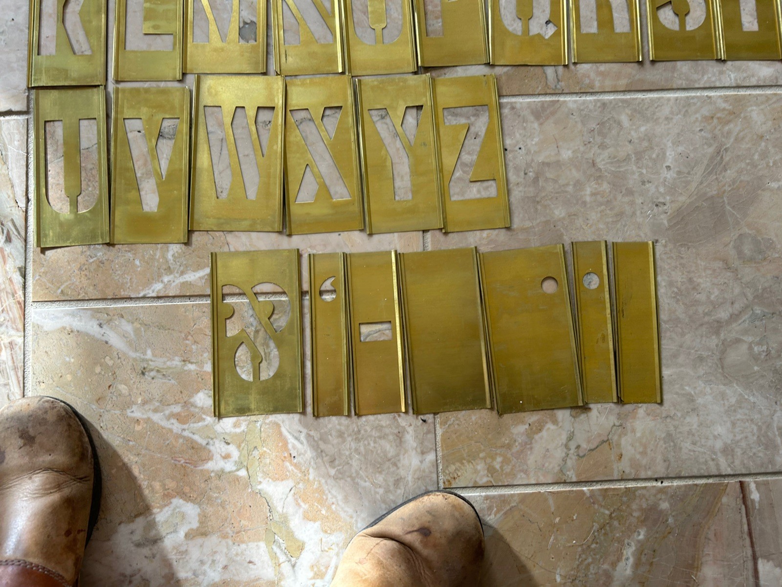 Reese's Brass Stencils Adjustable Vintage With Box