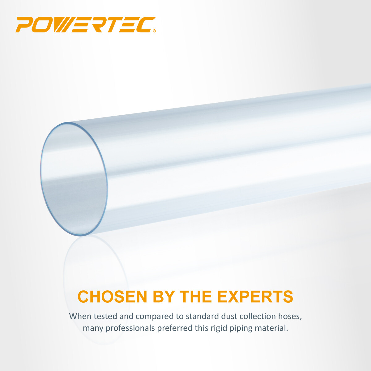 POWERTEC Clear Pipe, 2-1/2-Inch x 36-Inch Long, Rigid Plastic Tubing (70176)