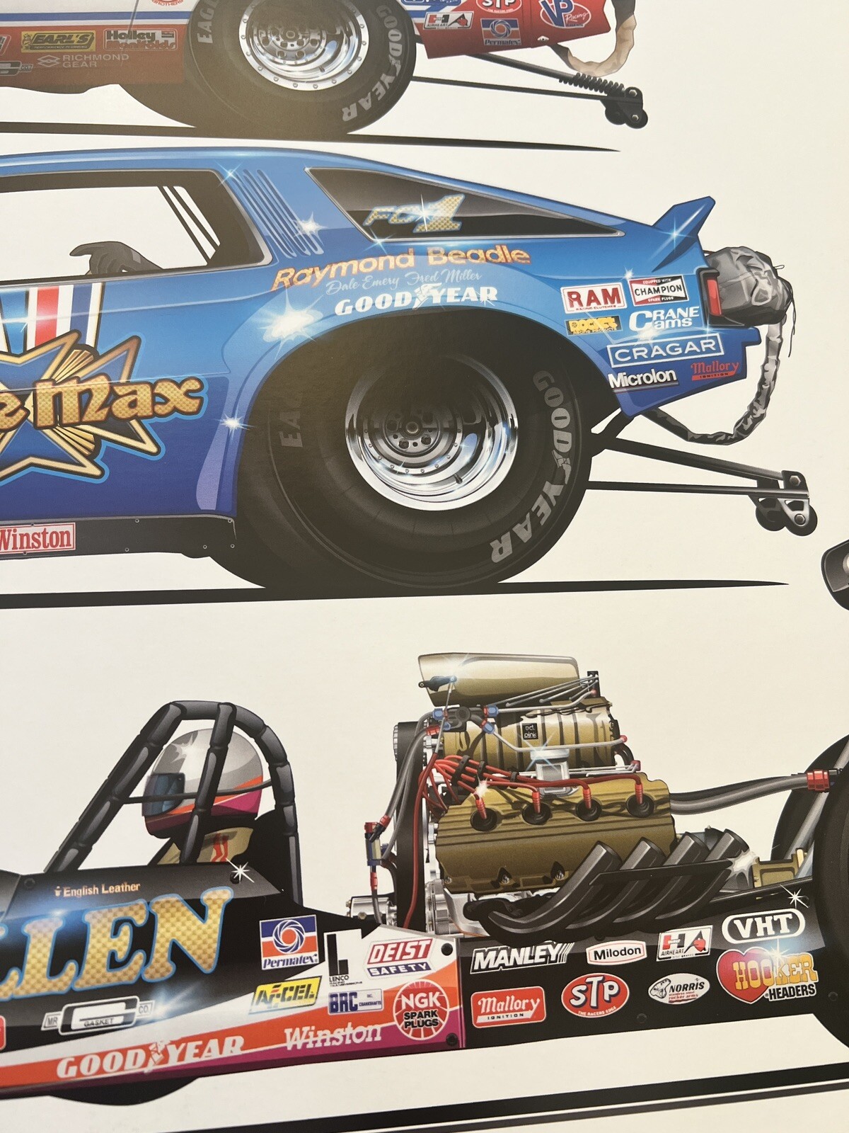 2025 John Force Racing Posters Rendering 2 side print
