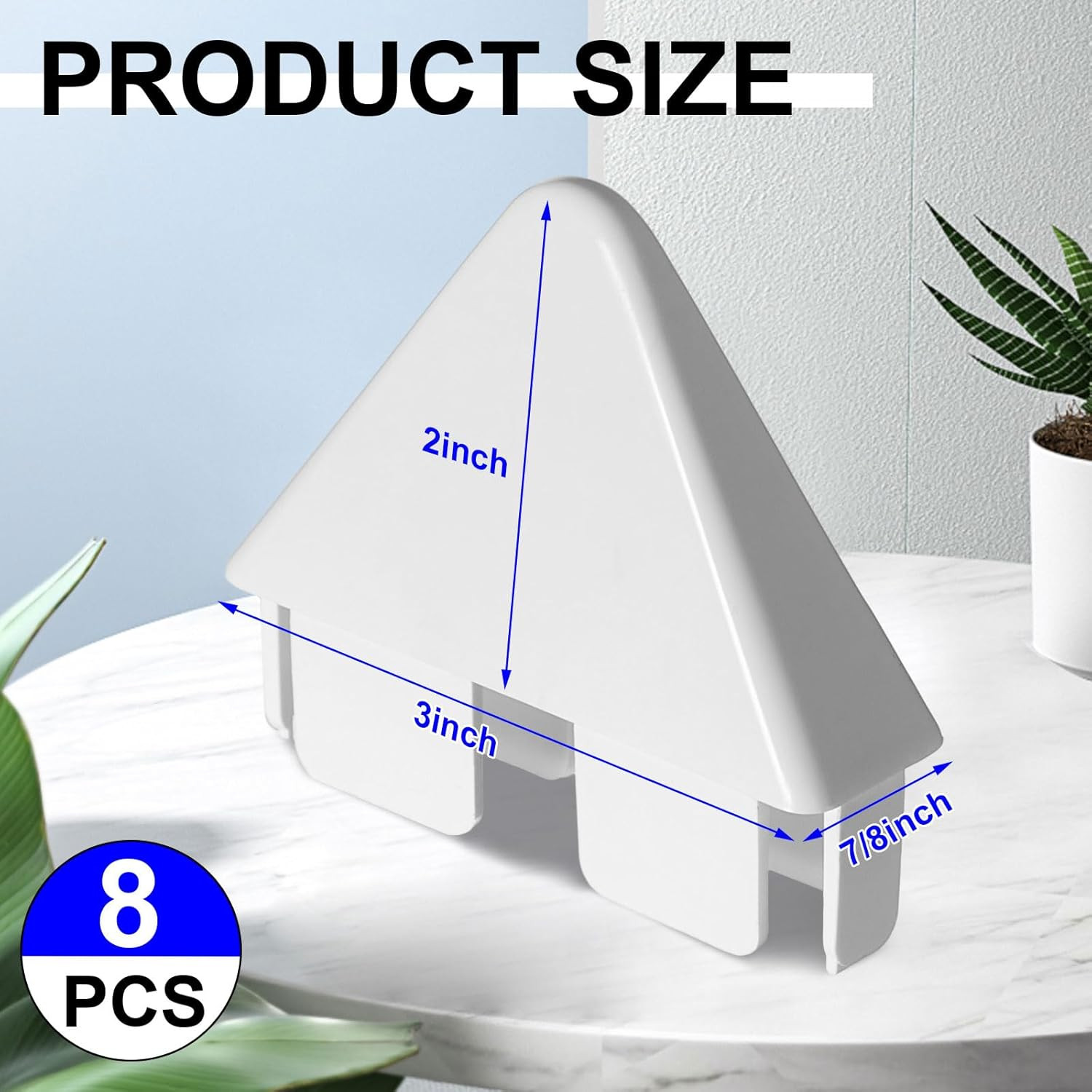 8 Packs Vinyl Picket Fence Caps 7/8" X 3" Vinyl Picket Fence Parts White Post Ca