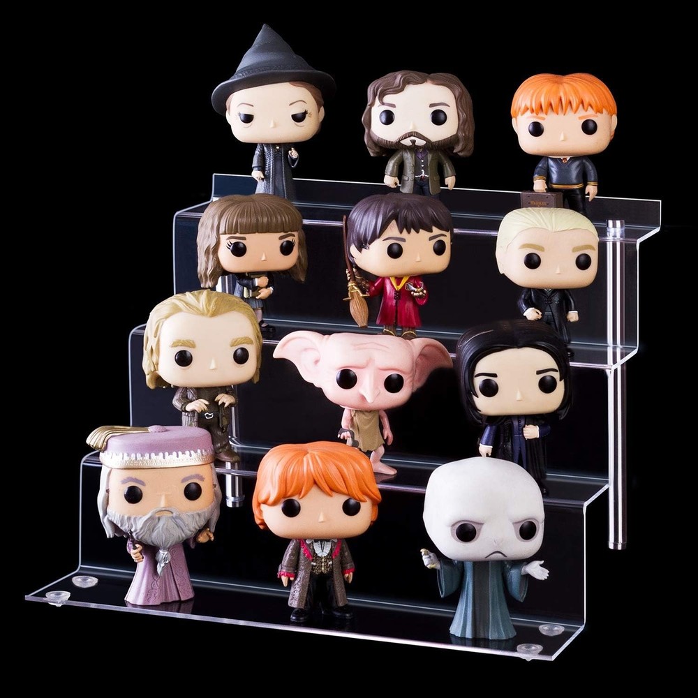 Clear 4-Step Acrylic Display Risers - Securely Showcase Your Figures & Collec...