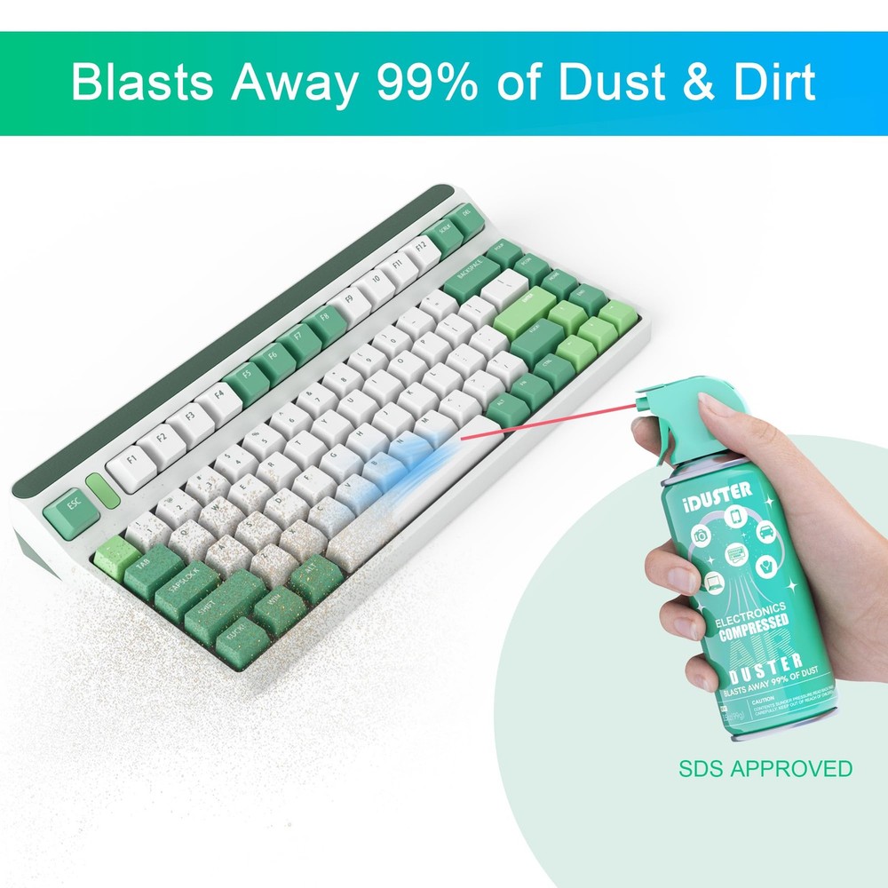 Compressed Canned Air Duster for Computer - Disposable Electronic Keyboard Cl...
