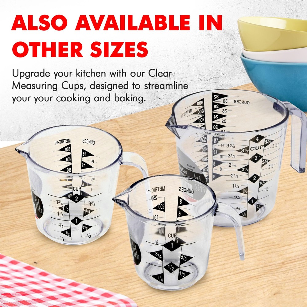 Chef Craft Select Plastic Measuring Cup, 1 Cup Capacity, Clear 1