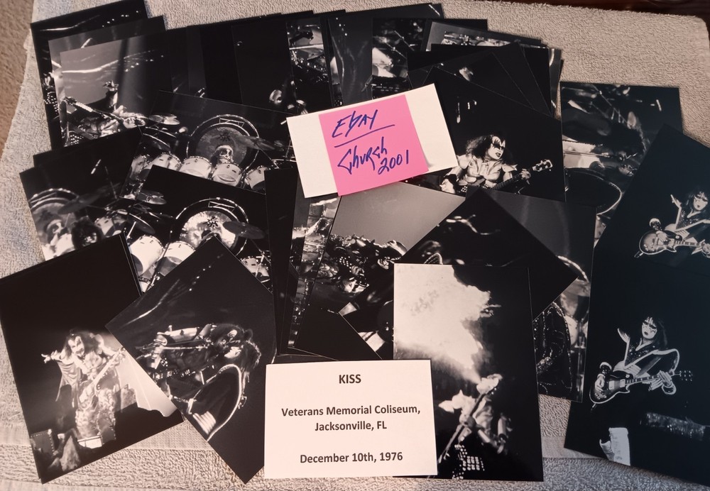 KISS Lot of 39 B/W  4x6 Photos 1976 'Destroyer' Tour JACKSONVILLE, FL