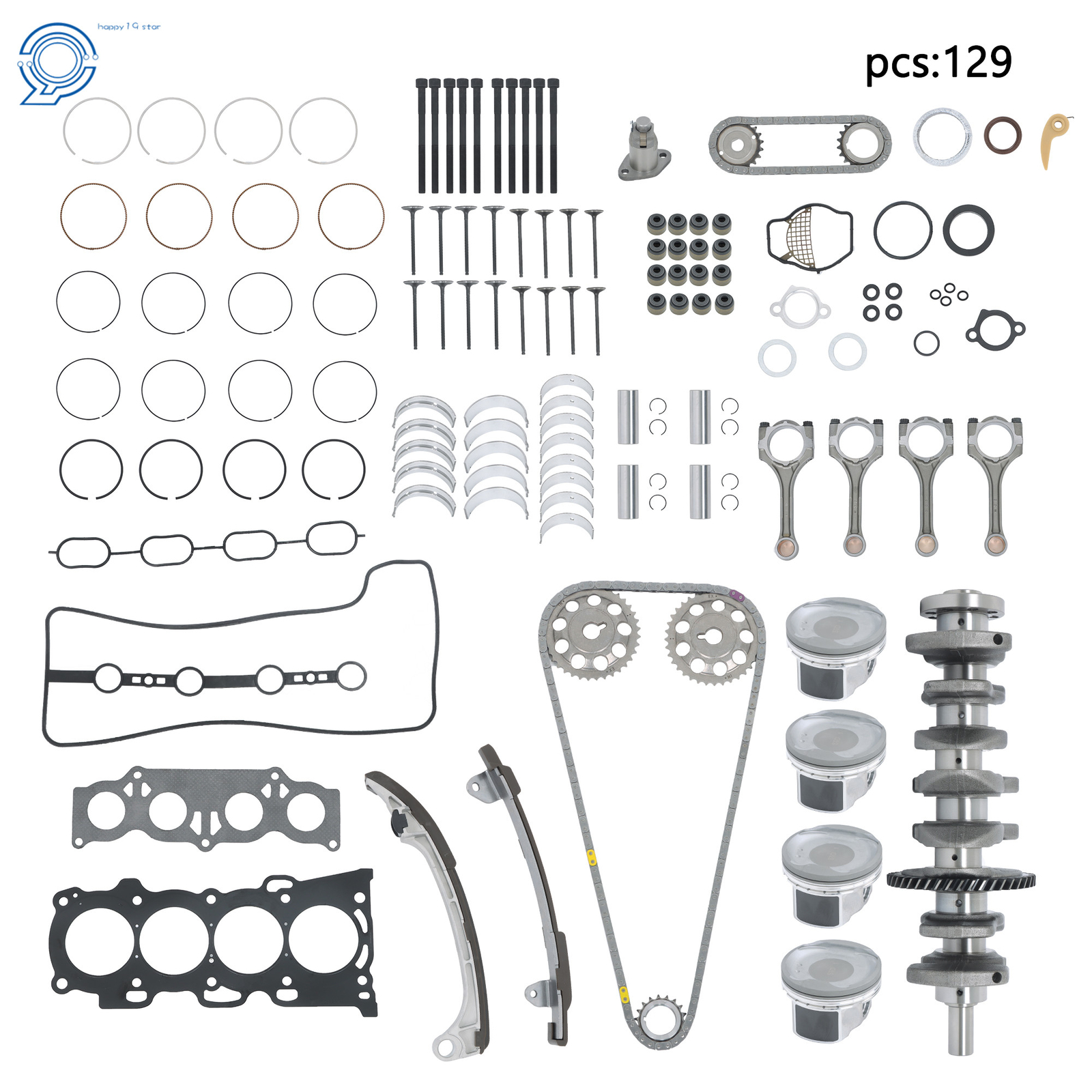 2AZ-FE 2.4L Engine Rebuild Overhaul Kit Crankshaft Rods Timing For Toyota Camry