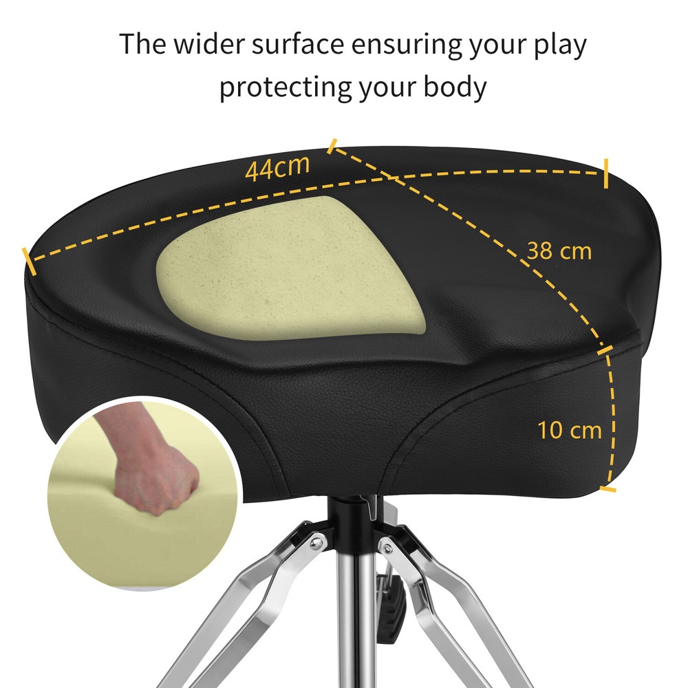 Donner Drum Throne Padded Seat Stable Height Adjustable Stool Double Braced Leg