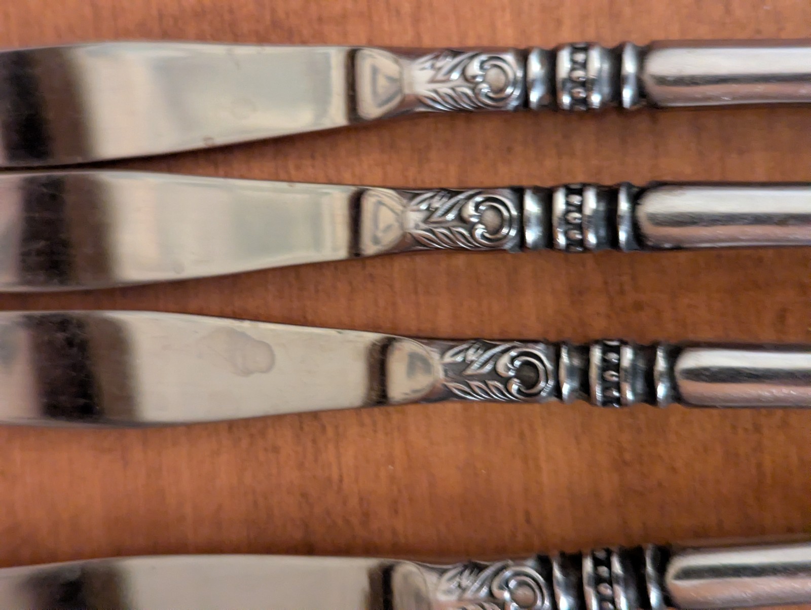 Vintage Orleans Cheri stainless dinner knives silverware Japan