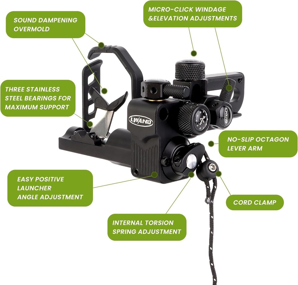 Precision Drop Away Arrow Rest for Compound Bows, Fall-Away Technology with Full