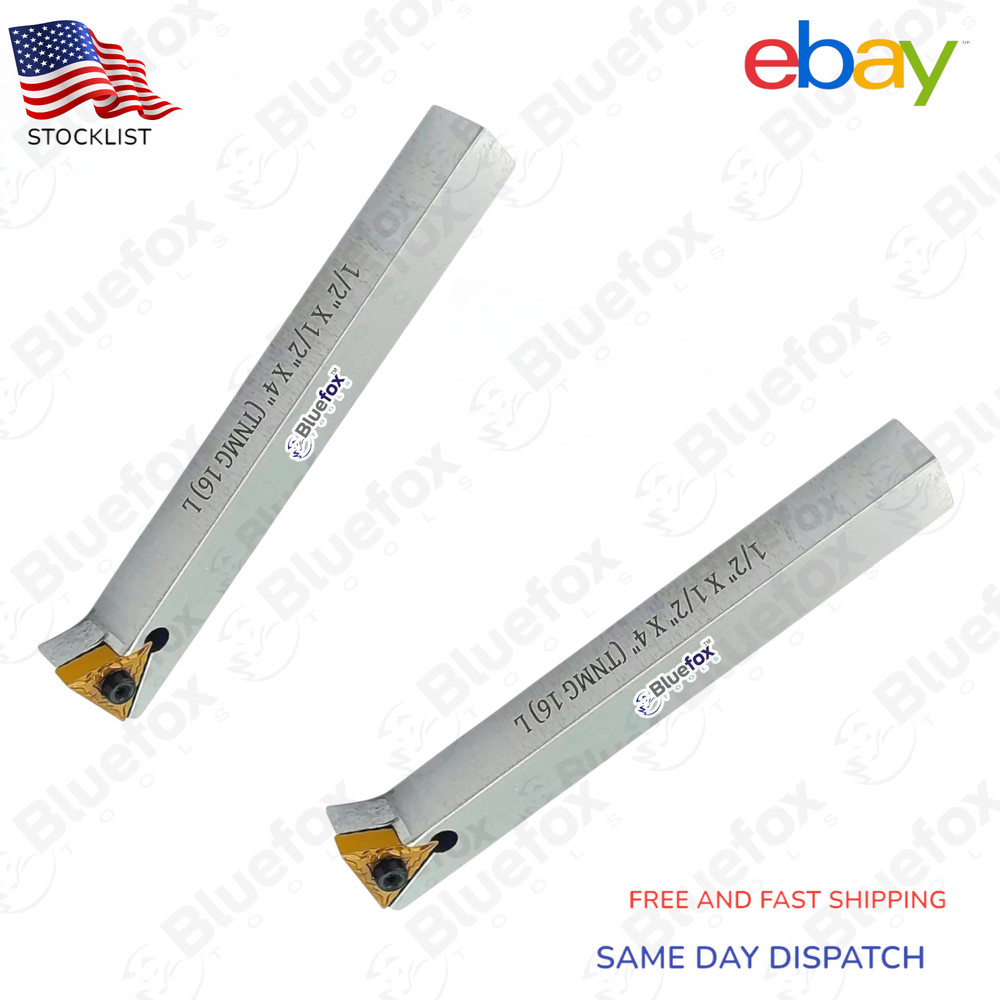 2 Pcs Indexable Fly Cutter Tool Bit 1/2" Shank – TNMG16 Insert