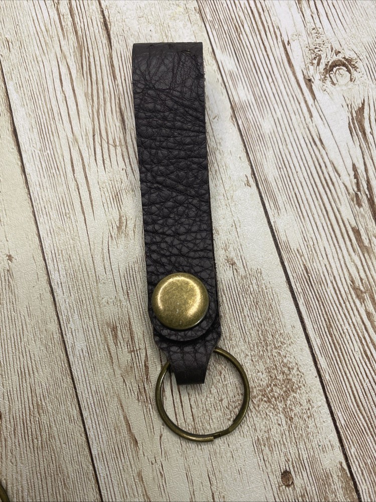 Brown Soft Leather KeyChain Hand Strap Belt Loop Handmade Key Holder Ring