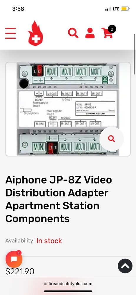 AIPHONE JP-8Z VIDEO DISTRIBUTION ADAPTER APARTMENT STATION COMPONENTS
