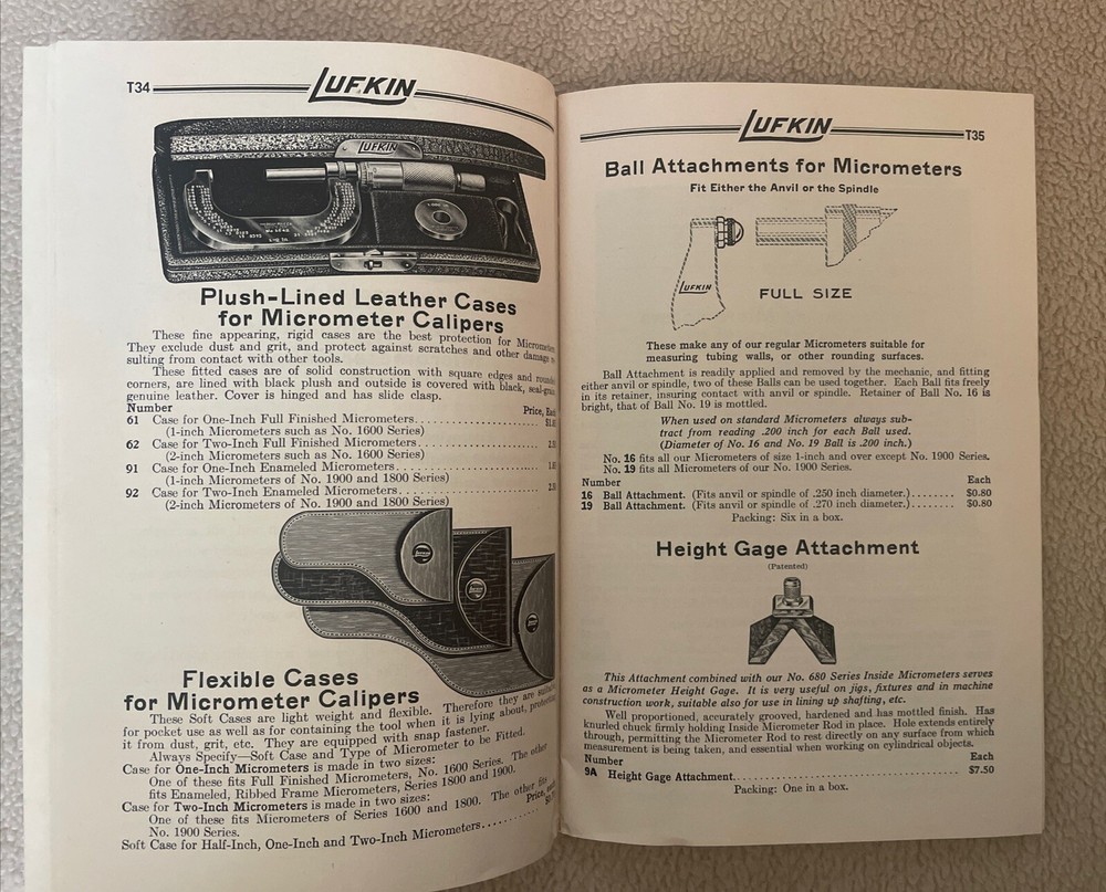 Vintage The Lufkin Rule Co. Precision Tool Catalog No. 7