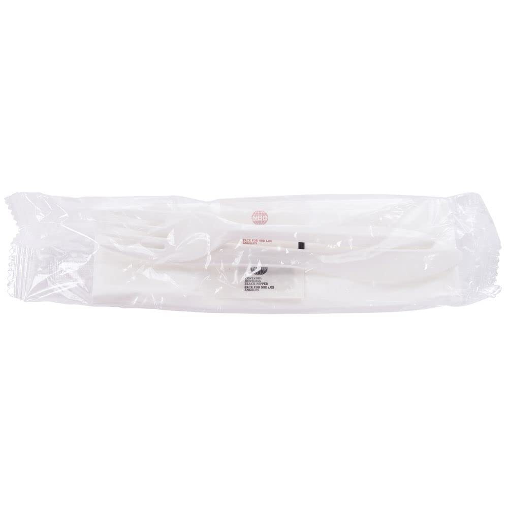 HUBERT® Pre-wrapped White Plastic Disposable Flatware Set