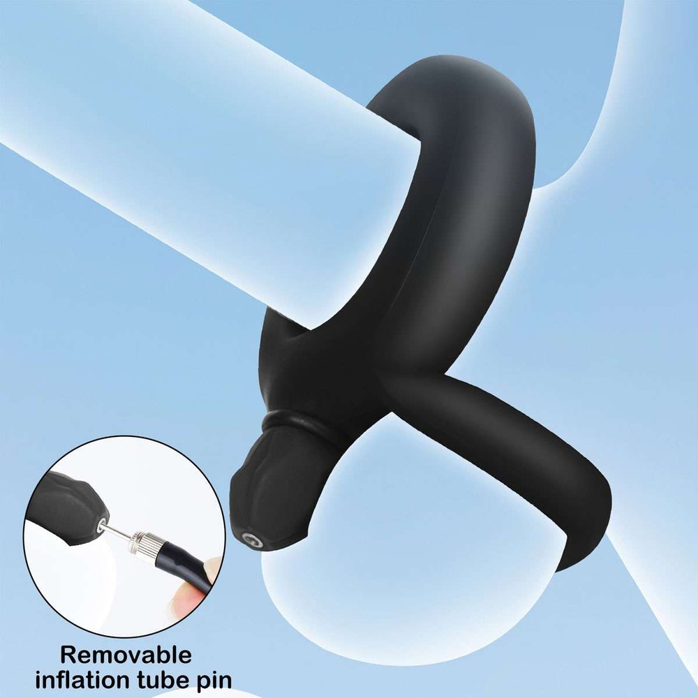 Inflatable Penis Ring Pump Male Enhancer Ejaculation Delay Cock Ring Erection