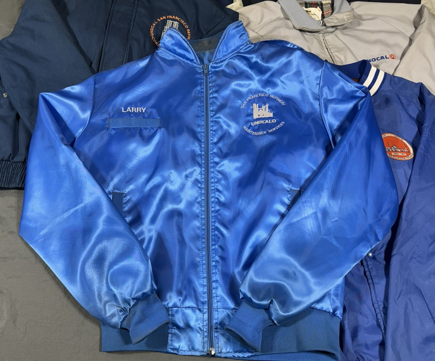 11 Lot Vintage Jackets Unocal 76 San Francisco Refinery Oil Gas Petroleum Larry