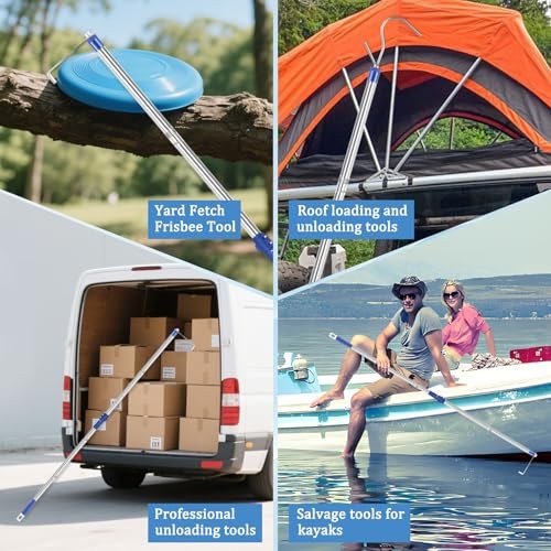 Truck Bed Cargo Retrieval Hook, Adjustable 33-70inch Telescoping Cargo Grabber