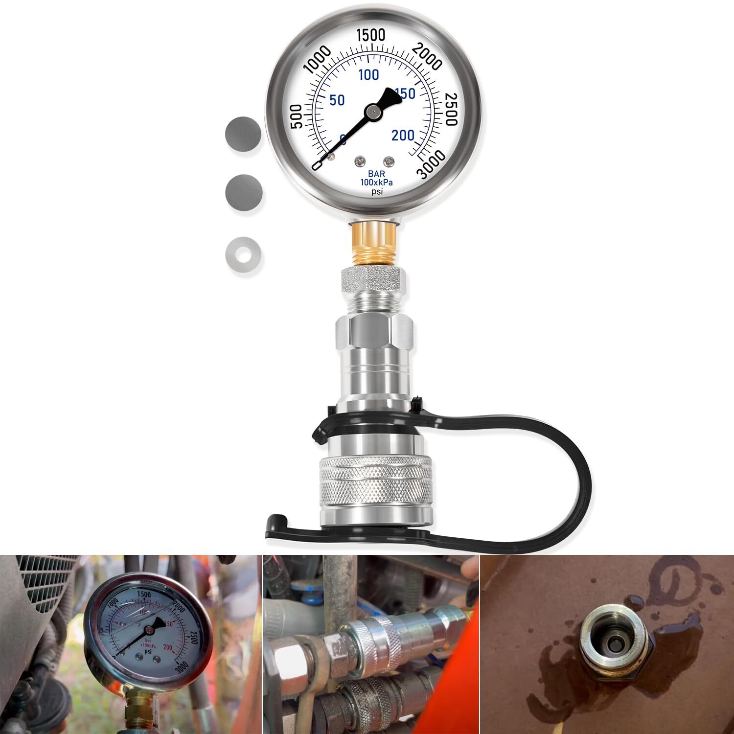 for KUBOTA LX, MX, L Series Pressure BOOST kit W/Gauge Hydraulic Shims +25%