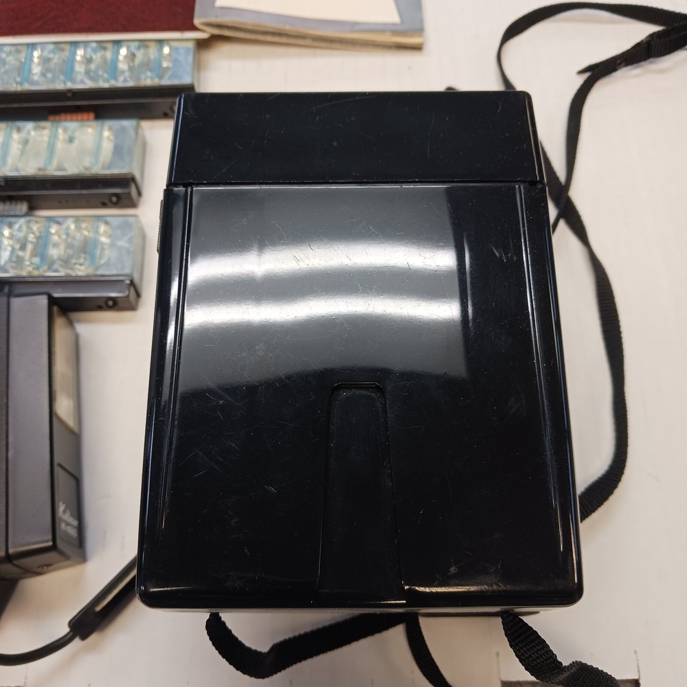 Polaroid Land Camera Pronto! with Strap Untested WITH Flashbar and Kalimar Flash