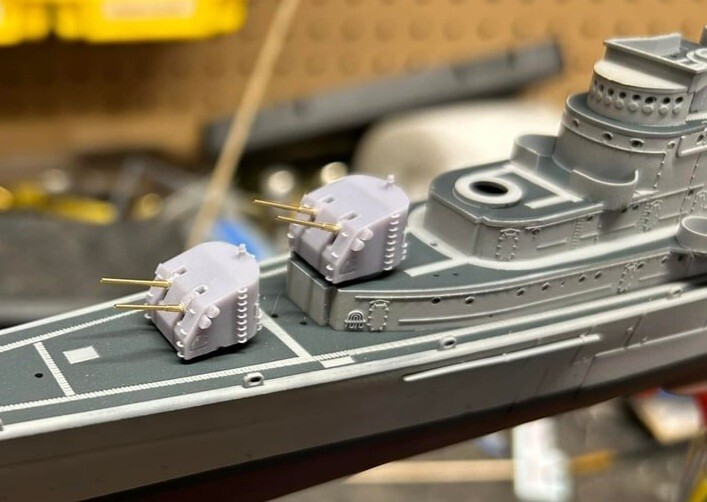 1/350 3D printed 5in Replacement Guns 8pc set for Very Fire Atlanta model kit