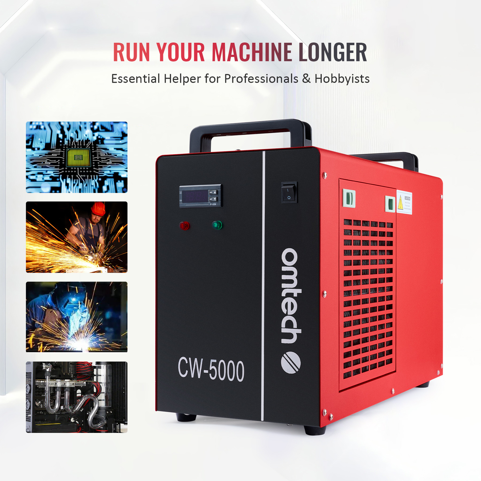 OMTech CW-5000 Industrial Water Chiller for 50-100W CO2 Laser Engraving Machine
