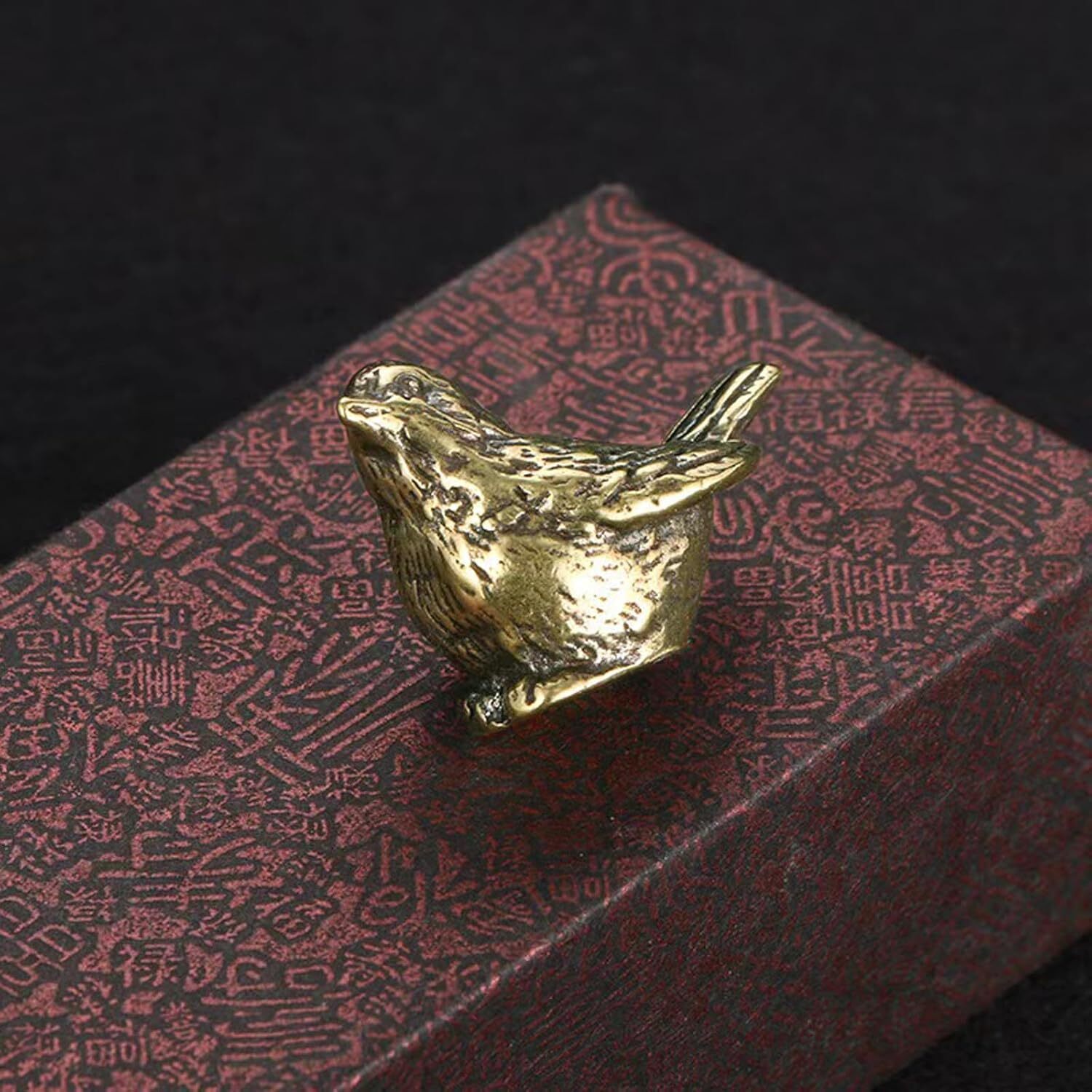 2pcs Small Vintage Brass Bird Figurine Tabletop Brass Bird Animal Statue Decor