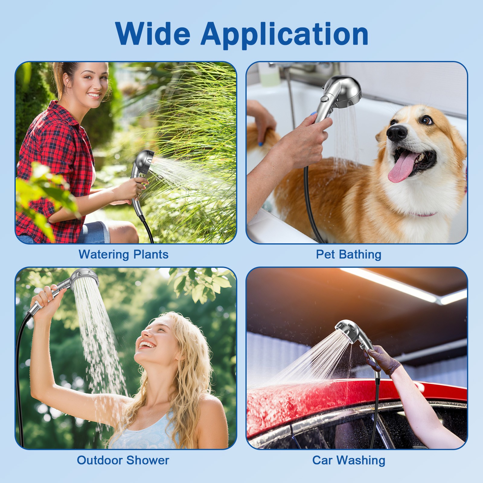 9000mAh Portable Shower Pump for Camping Hiking Beach Pet Bath Garden