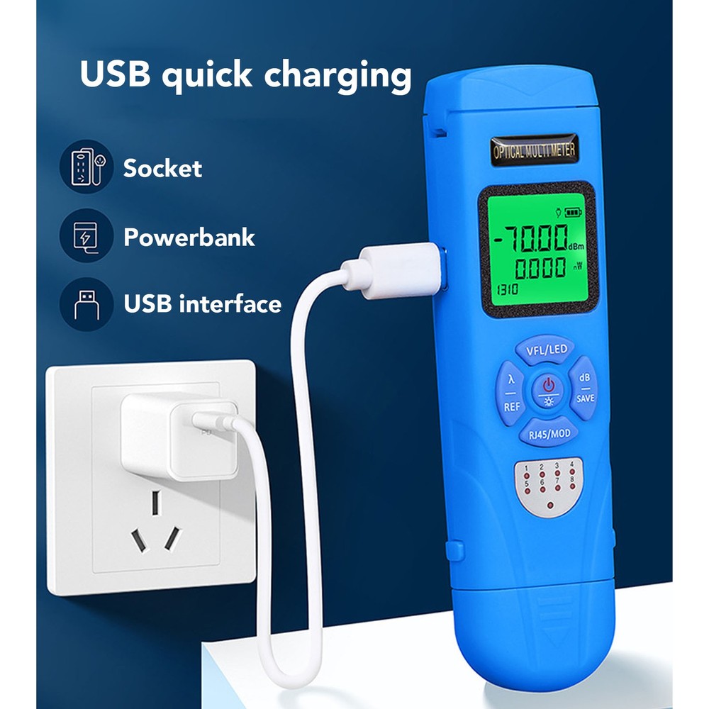Multi Function Optical Power Meter 10 Wavelengths OPM VFL For Network Maintenanc
