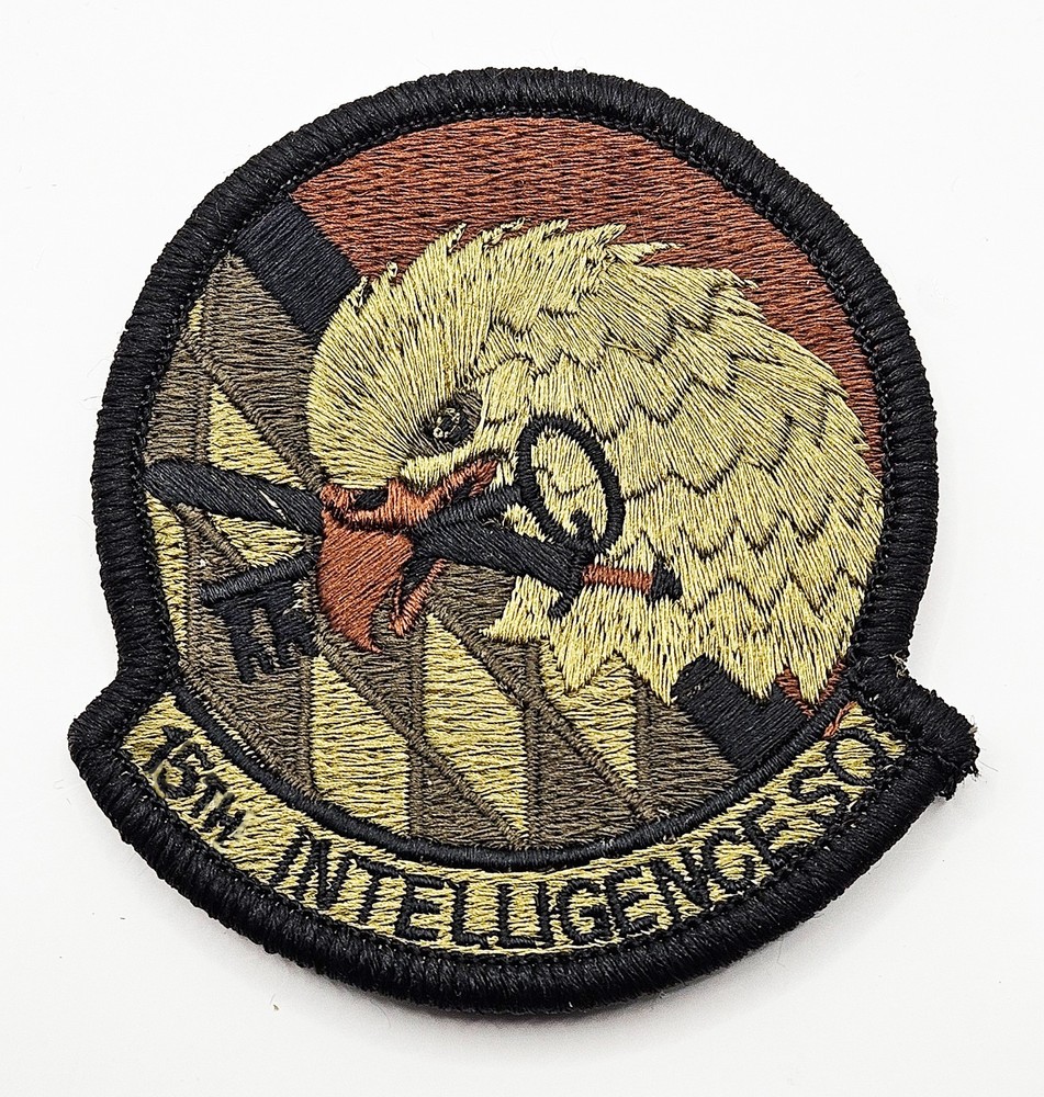 Air Force 15th Intelligence Squadron Hook Back Spice Brown Patch