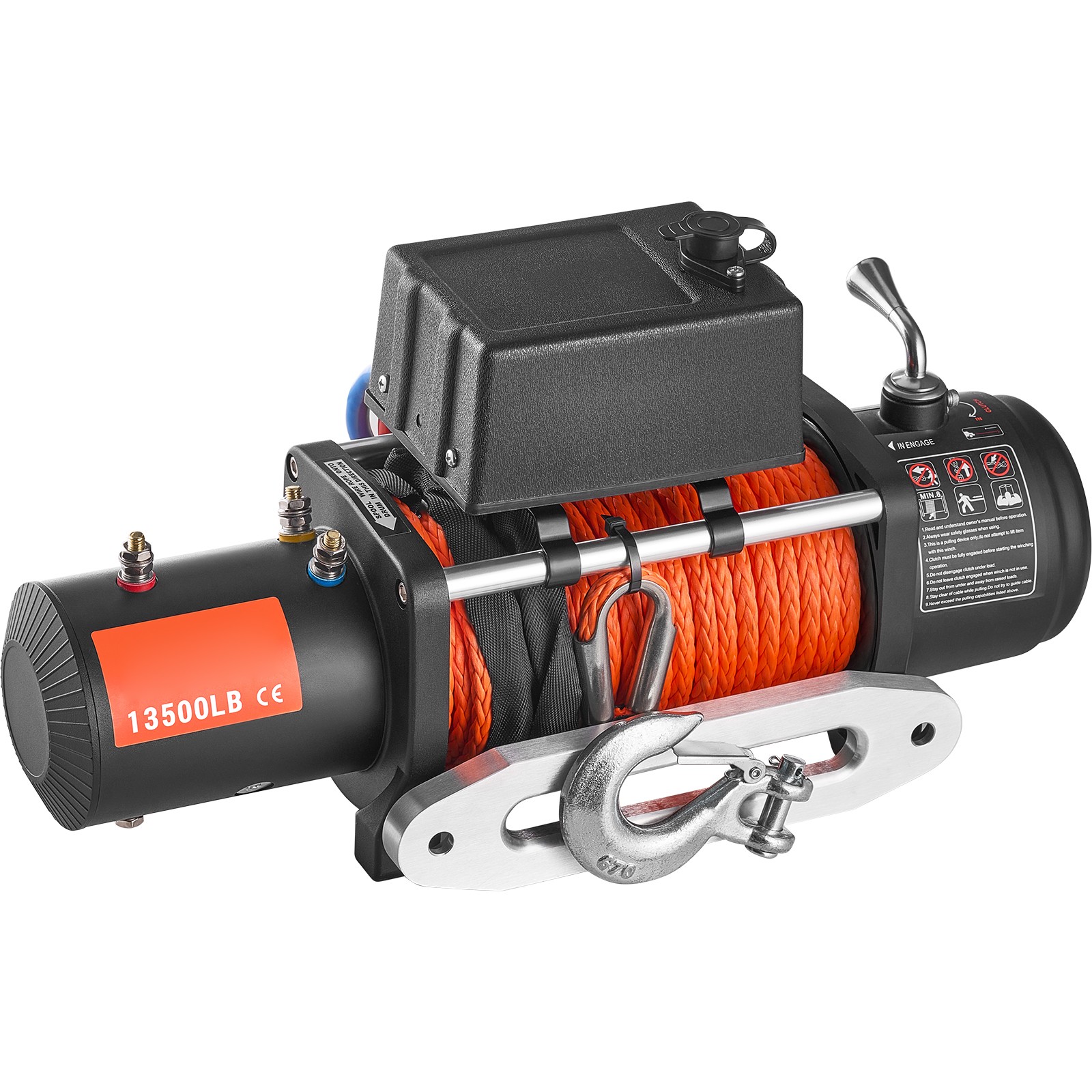 Uimoso Electric Winch 13500LBS Synthetic Cable Truck Trailer Towing Off-Road 4WD