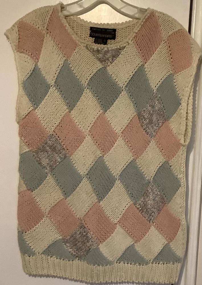 Hand-Knitted Patchwork Sweater Vest