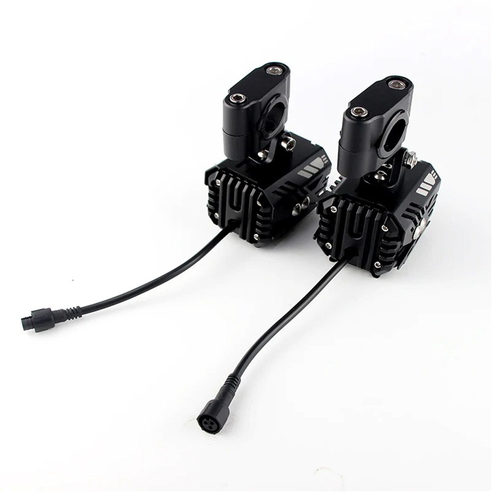 Motorcycle Headlight Driving Fog Lamp 2x LED Spot Light Auxiliary White+Yellow