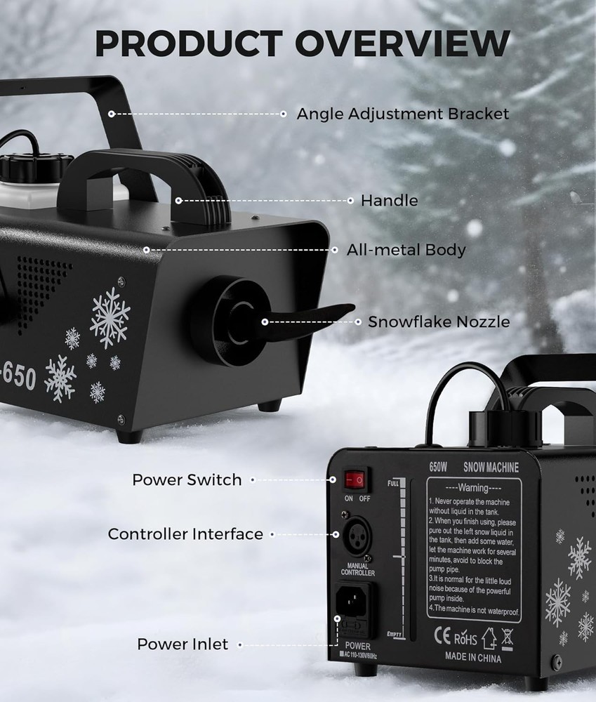 650W Snow Machine Christmas Gift Snow Maker Machine,Artificial Snow Making