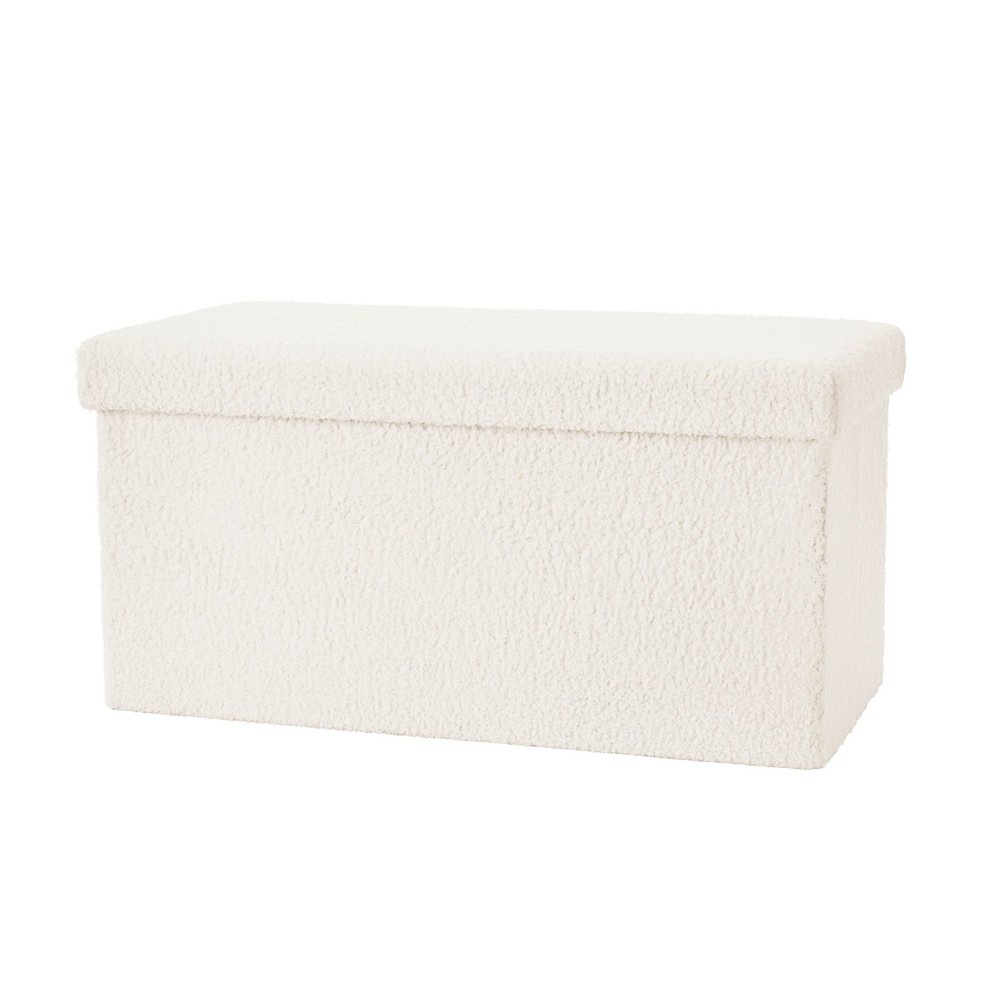 30" Collapsible Storage Ottoman Cream