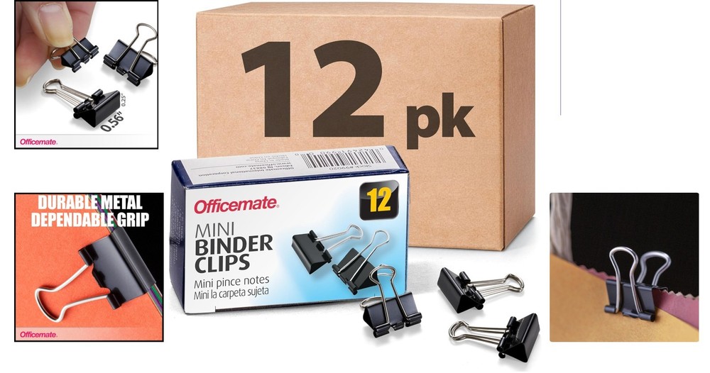 Black Heavy-Duty Mini Binder Clips – 144 Count for Secure Document Organization