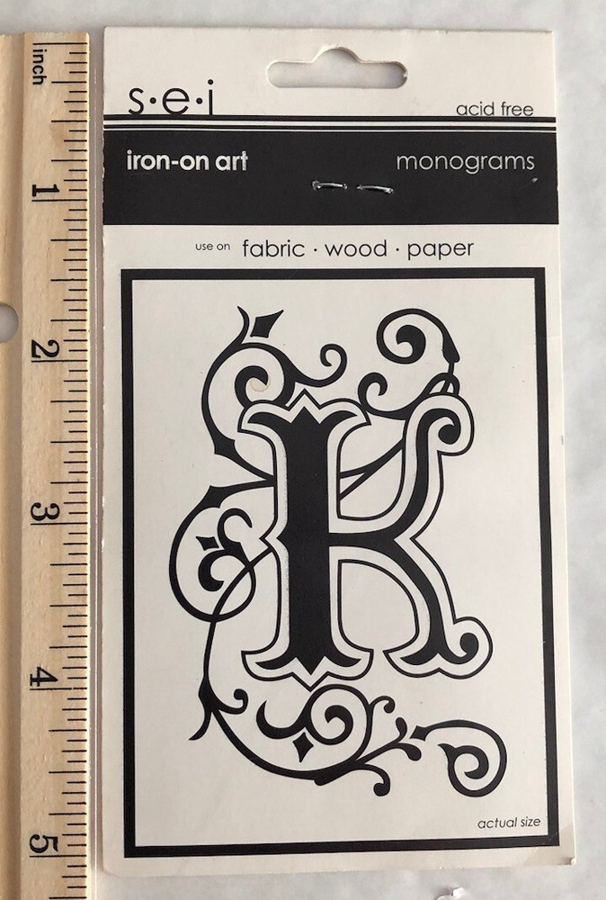 Sei Iron-on-art Monograms Patch  Letter K