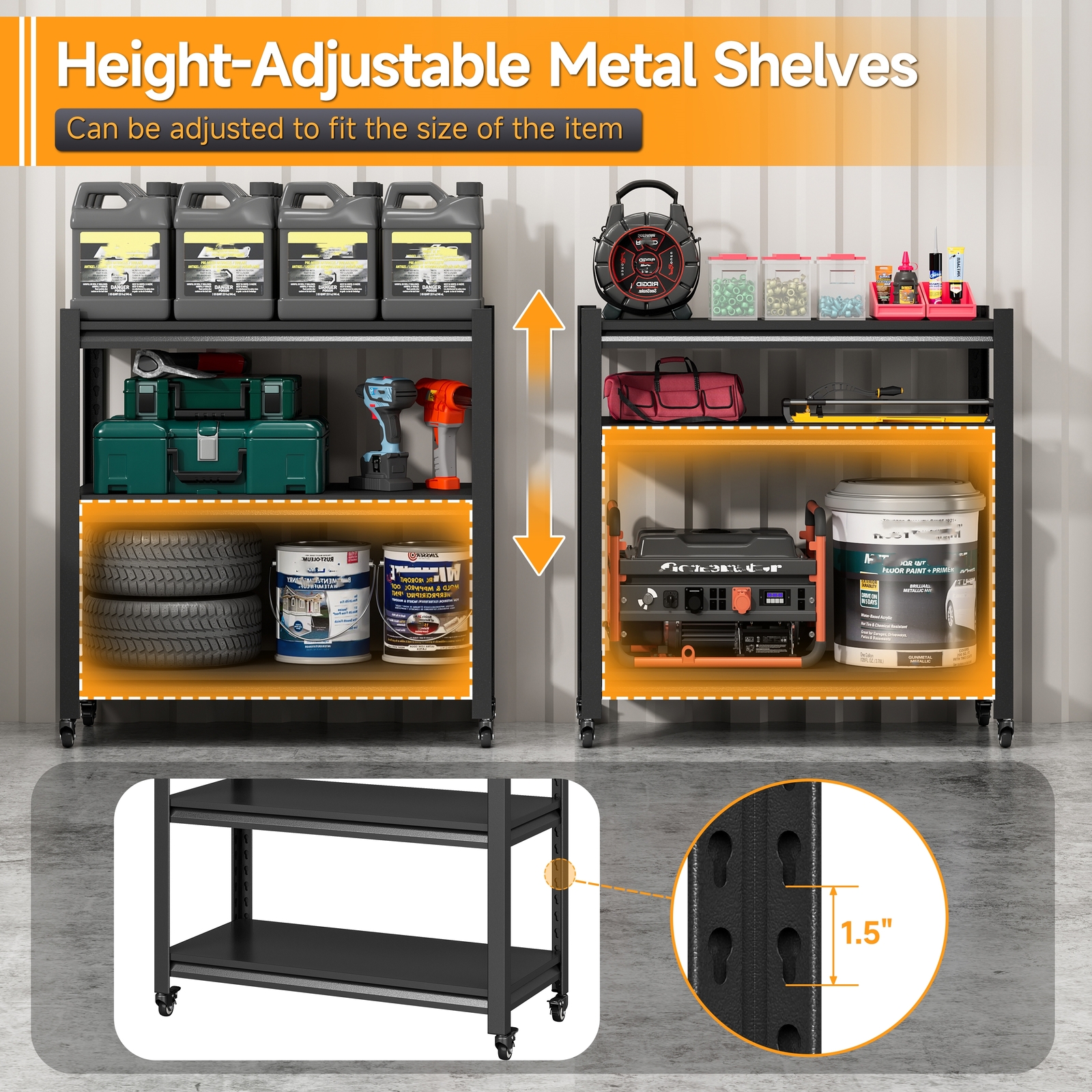 Garage Storage Cabinet System 8 Pcs Garage Workshop Set W/Steel Cabinet Shelves