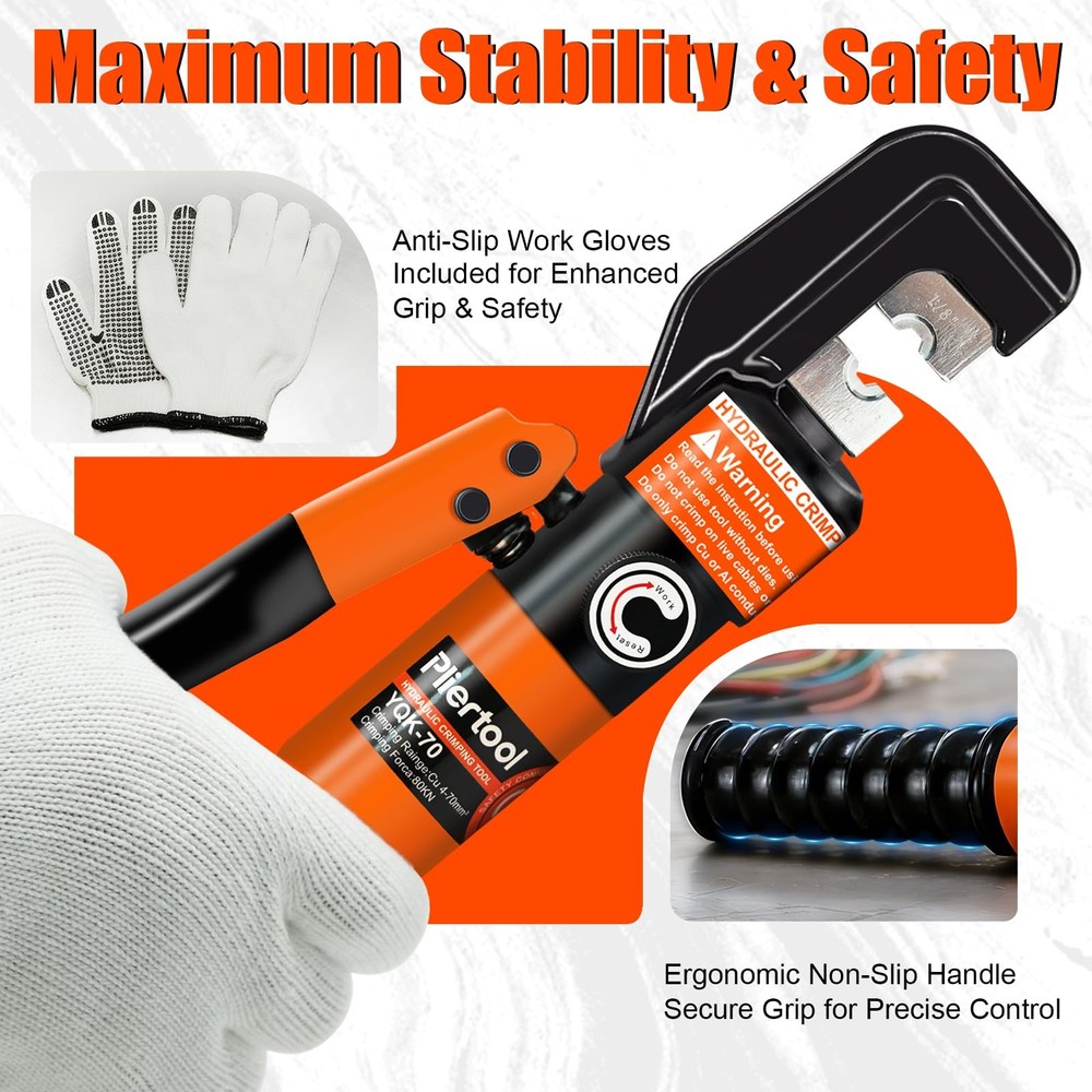 Pliertool 10 Ton Hydraulic Battery Cable Variable, 10ton Crimping Tool